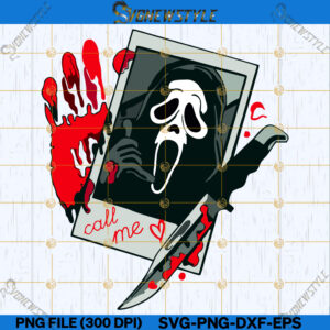 Call me Halloween Svg Png, Scream Call Me Svg, Png, Dxf, Eps, Cut File