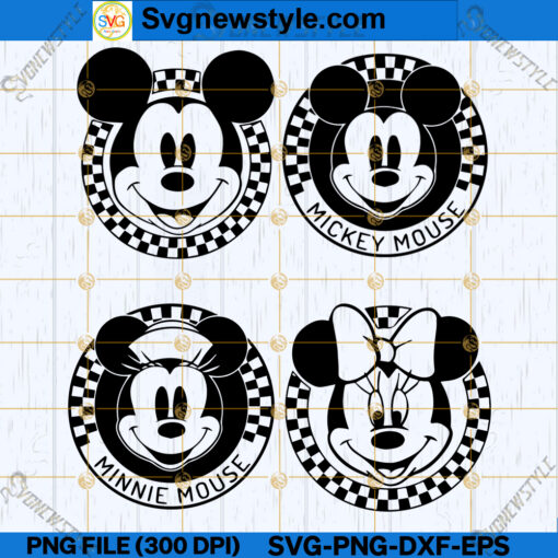 Checkered Minnie Mickey Movie SVG