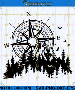 Compass and Mountains Svg Png