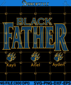 Custom Black Father Kids Names Svg