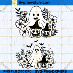 Ghost with Flowers SVG,