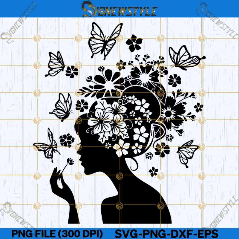 Floral Woman Svg Flower Girl Svg Feminine Floral Svg 2376