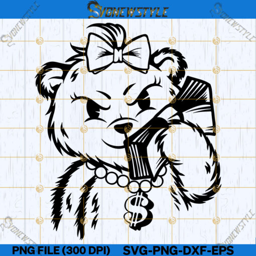 Gangster Teddy Money Svg Png