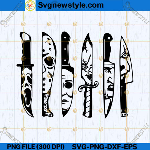 Horror Movie Characters In Knives SVG File