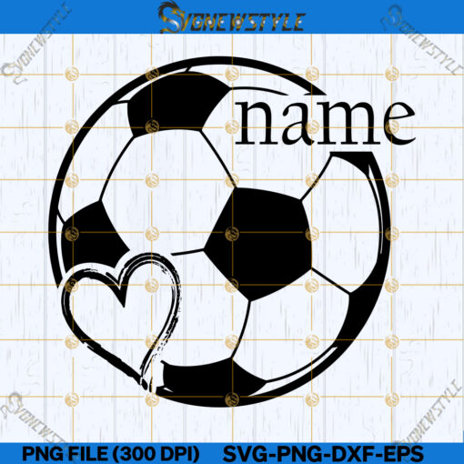 Name custom Soccer Heart Svg