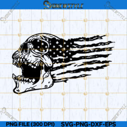 Patriotic Skull American Flag Svg