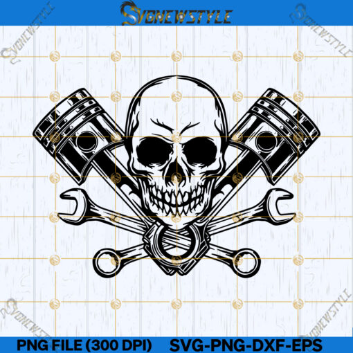 Piston Skull SVG