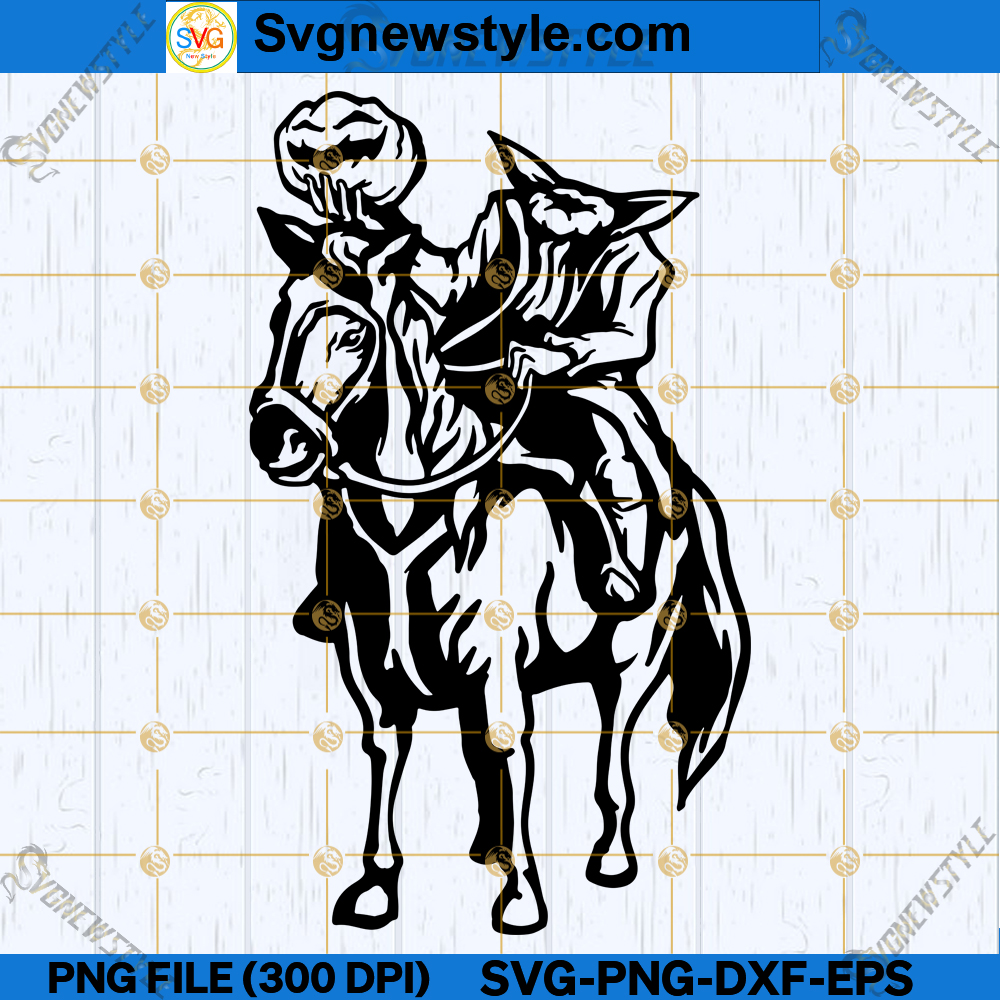 Riding Headless Horseman SVG, Spooky horseman SVG graphics, PNG, DXF, EPS 1 Riding Headless Horseman SVG