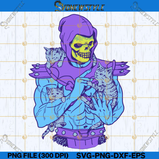 Skeletor Masters Of The Meoniverse Loves Cats Svg