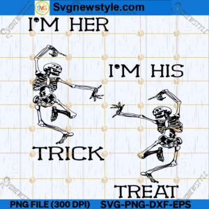 Trick and Treat Skeleton Couple SVG