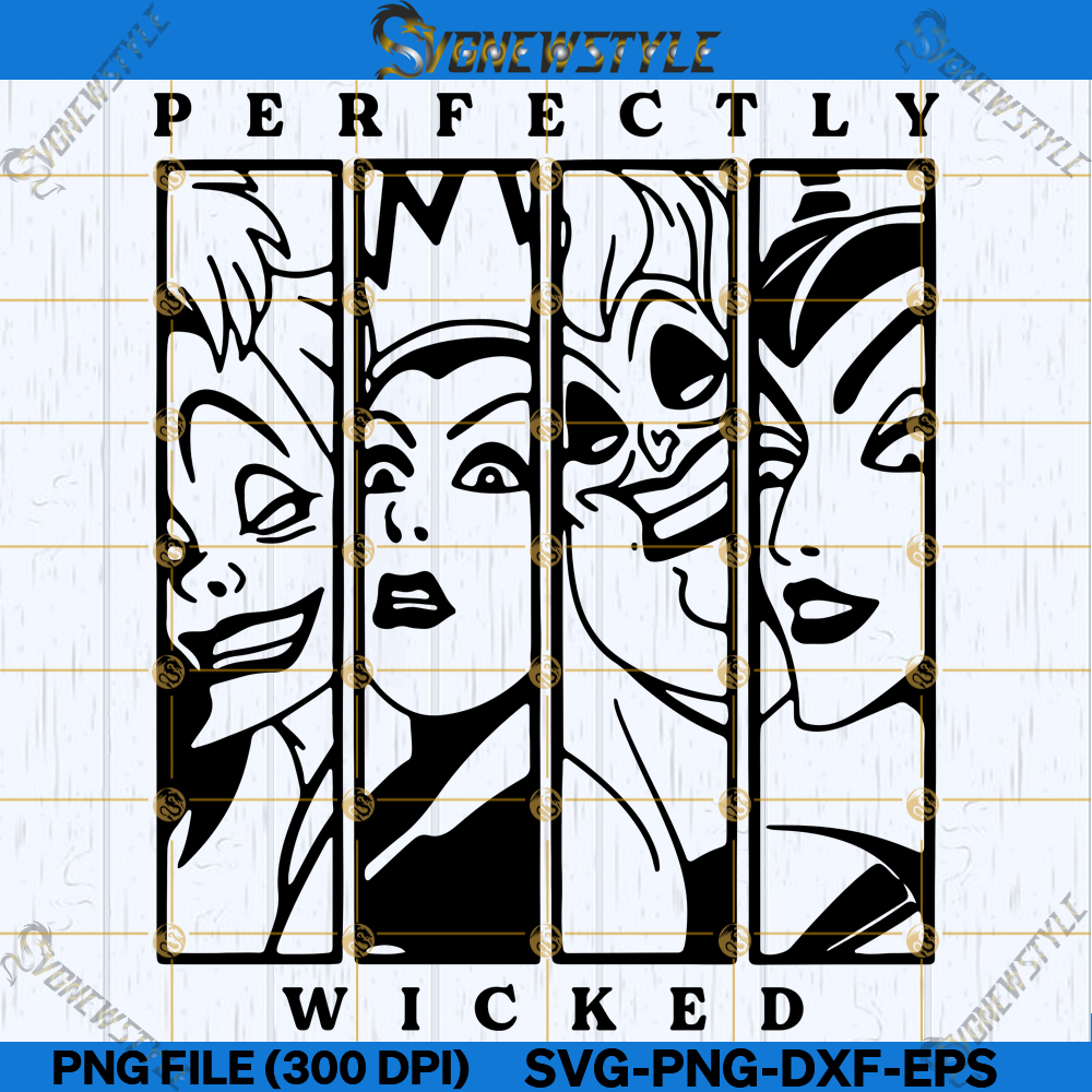 Perfectly Wicked Svg File, Witches Svg, Png, Dxf, Eps, Silhouette Cut File