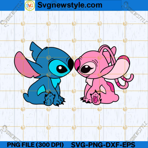 Angel and character love Kiss SVG