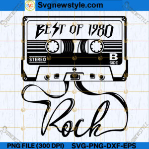Best of 1980 Rock n' Roll Cassette Tape SVG
