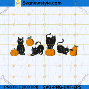 Black Cat and Pumpkin Design PNG