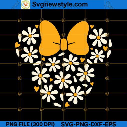 Floral Mouse Head SVG