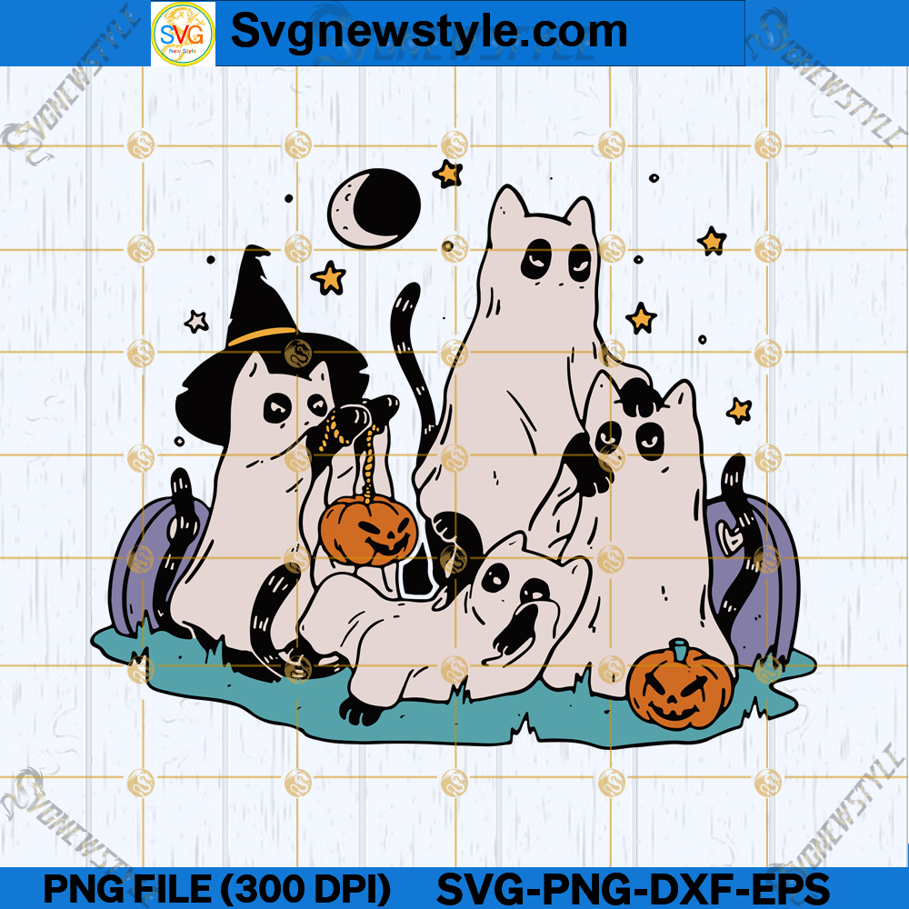 Ghost Cat SVG, Spooky Cat SVG, Halloween Ghost Cat SVG, PNG