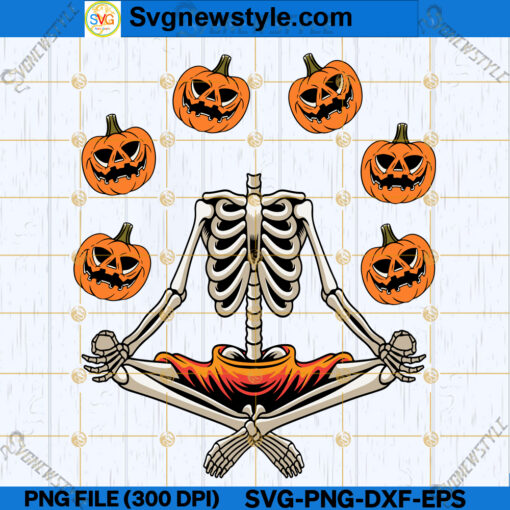 Halloween Pumpkin Skeleton SVG