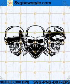 Skull with Hear Speak See SVG