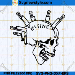 I'm Fine Skull SVG