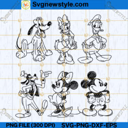 Mickey Mouse Sketch SVG Bundle