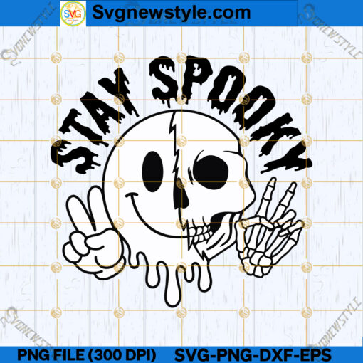 Peace Skeleton Smiley Face SVG