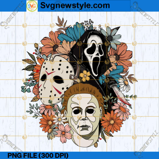 Retro Halloween Floral PNG File