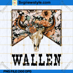 Wallen Bull Skull design PNG
