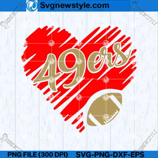 49ers Heart Design SVG