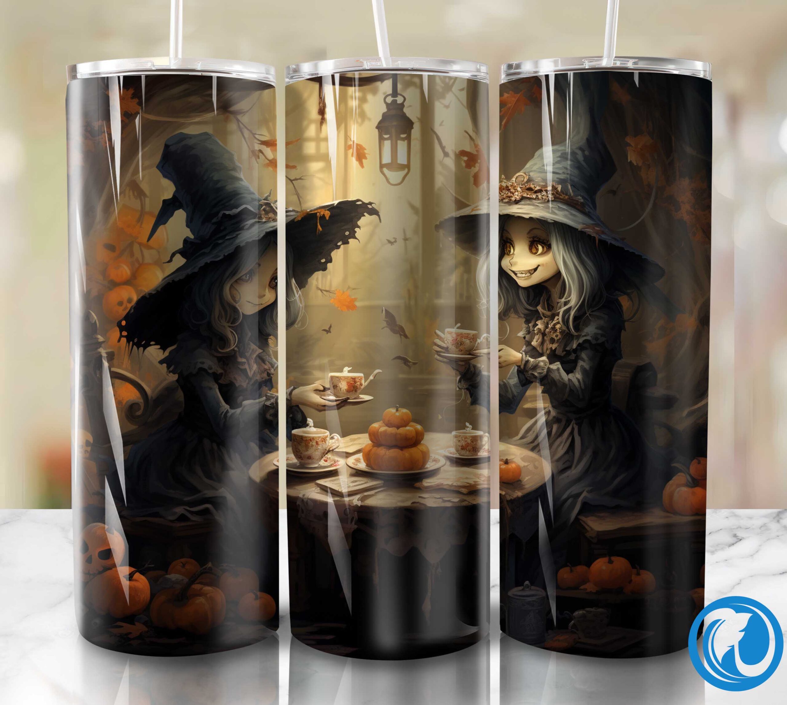Occult shopping with a ghost Tumbler, Shirt Design 4 A witch and a ghost having a tea party in a haunted 91 scaled