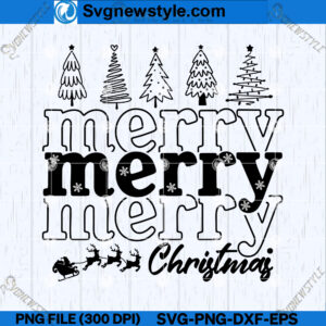 Merry Christmas SVG PNG, Christmas SVG Designs, Silhouette Art