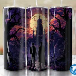Dracula and Ghost Stargazing Tumbler PNG