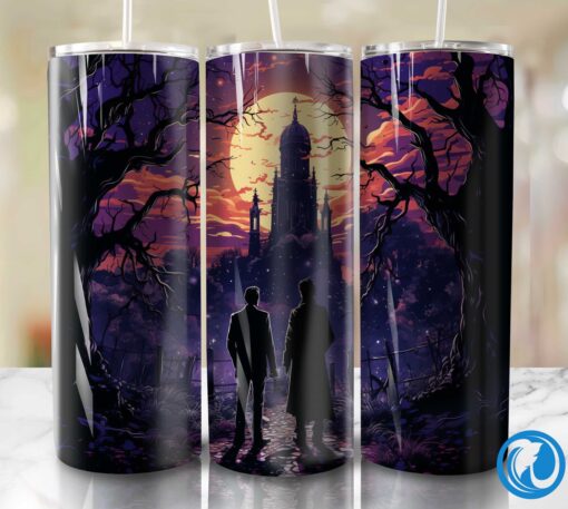 Dracula and Ghost Stargazing Tumbler PNG