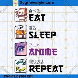 Eat Sleep Anime Repeat PNG