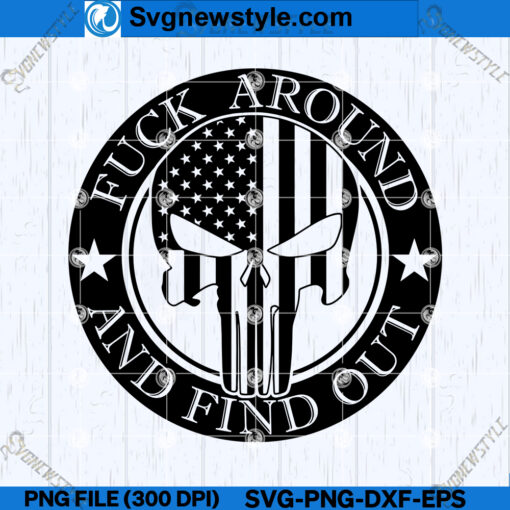 Punisher Skull Flag SVG Cut File