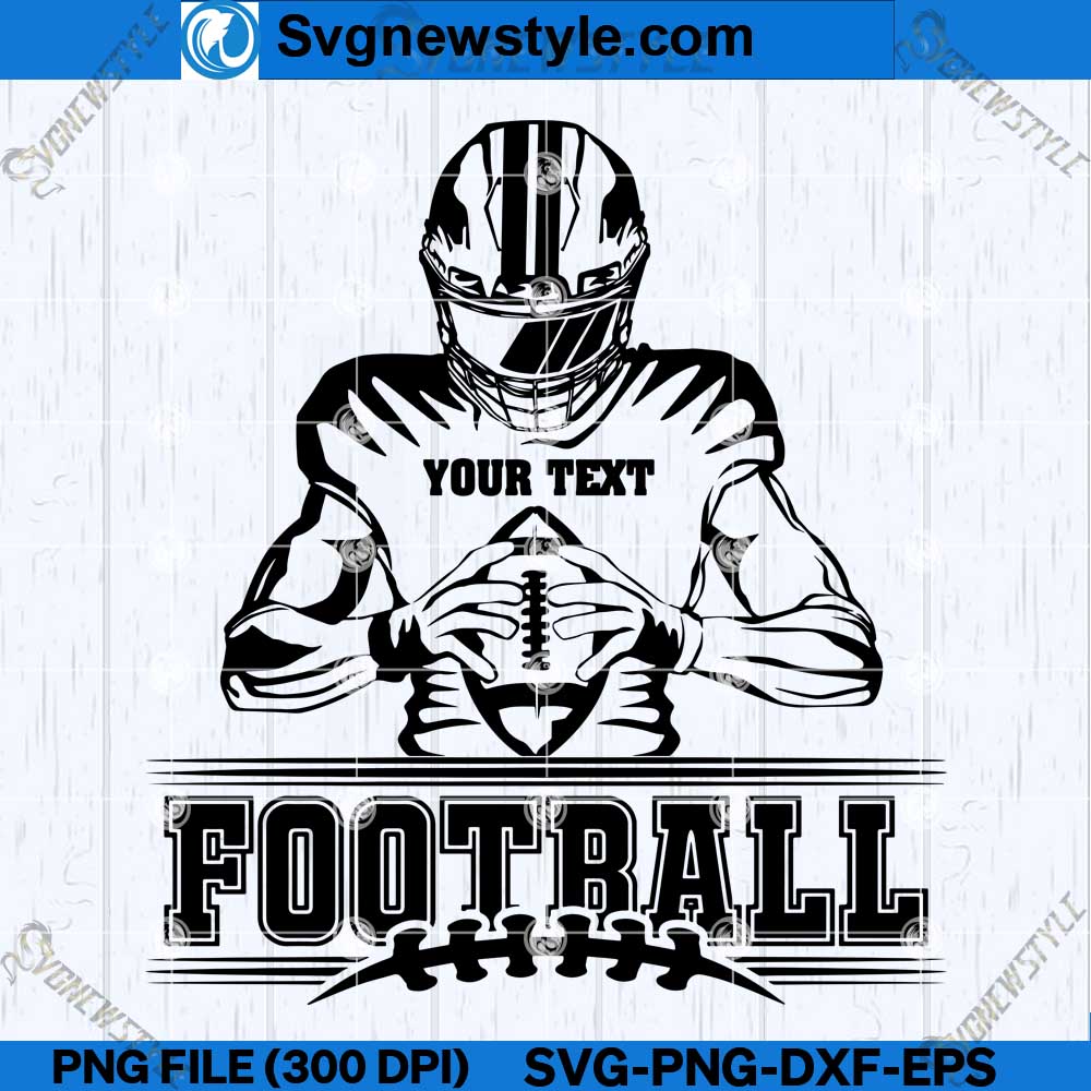 Football Name SVG, Personalized Sports Design, PNG, Silhouette Art