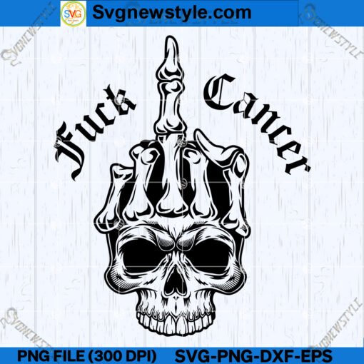 Fuck Cancer Full Skull SVG