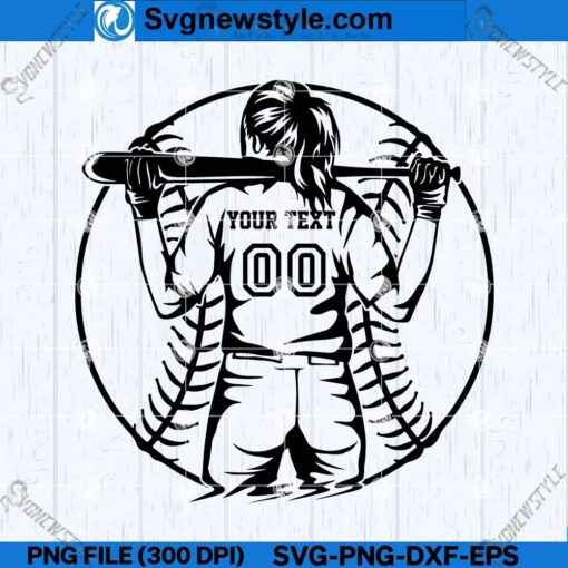 Girls softball SVG PNG