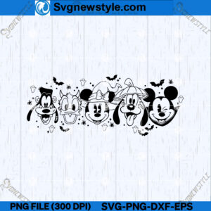 Halloween Mouse and Friends SVG, Disney Halloween SVG, PNG, Silhouette Art