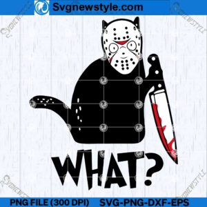 Jason Voorhees cat meme SVG, Murderous cat Halloween SVG, PNG