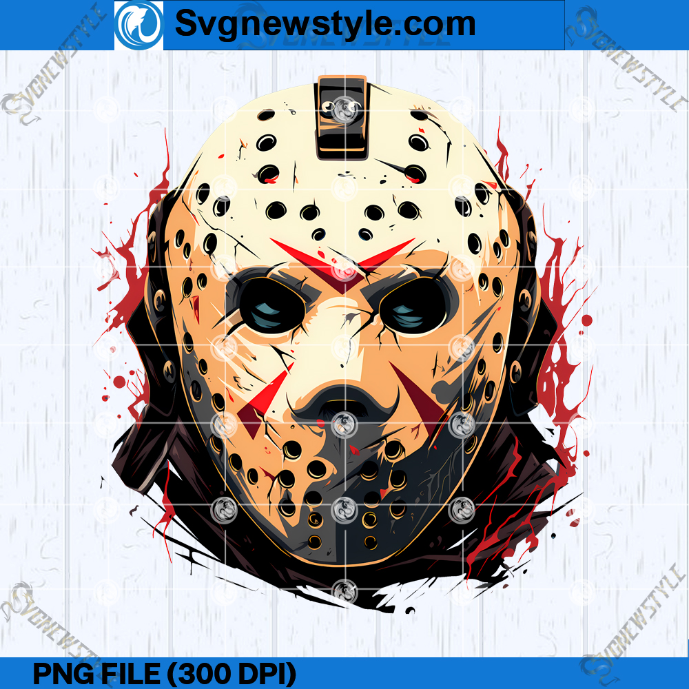 Jason Voorhees Silhouette, Horror Movie Character PNG, Sublimation Download
