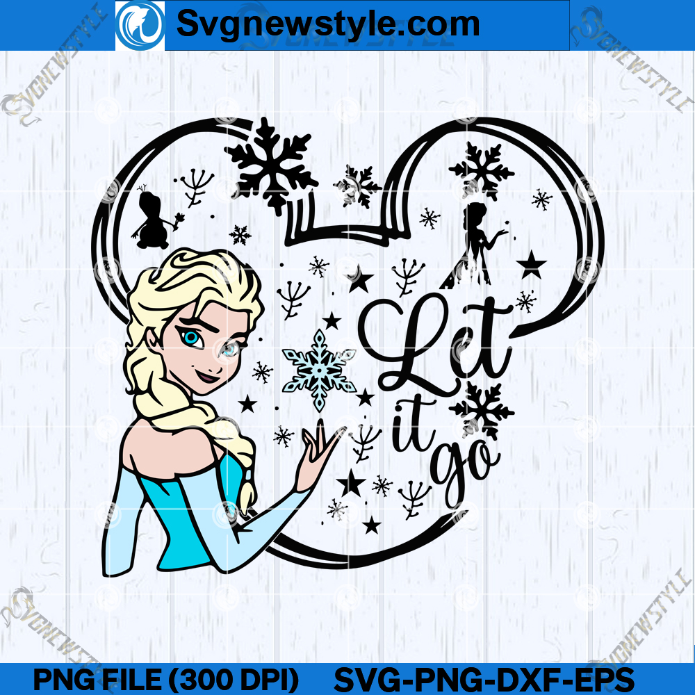 Let It Go Frozen Princess SVG, Elsa SVG, PNG, DXF, EPS, Cricut File