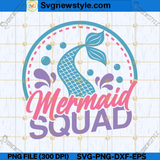 Mermaid Birthday Squad SVG