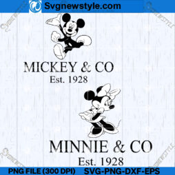 Mickey and Minniee and Co Est SVG