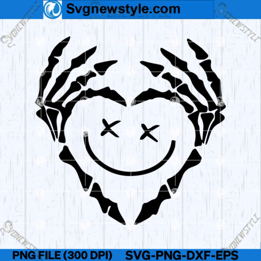 Smiley Skeleton Face SVG PNG