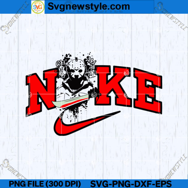 Horror Killer Halloween SVG File, Halloween Nike Logo SVG, PNG