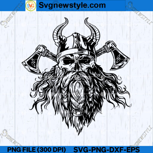 Viking Skull Face SVG