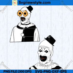 Scary Clown Face Design SVG