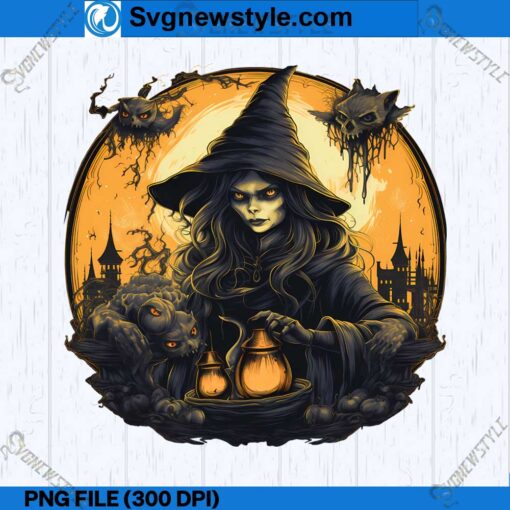 Halloween witch brewing PNG