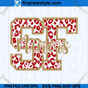 Leopard 49ers SVG, NFL Leopard Design SVG, PNG, Silhouette Art