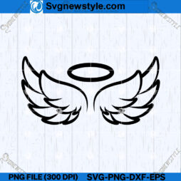 Angelic Wings and Halo SVG